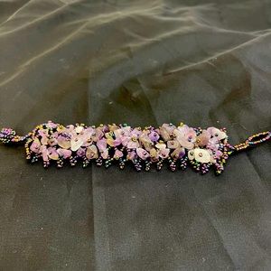 Genuine Amethyst and Beaded bracelet